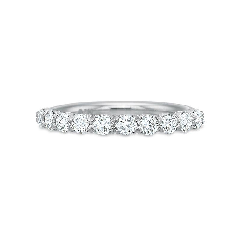 Precision Set Platinum Diamond Halfway Round Band - 174719