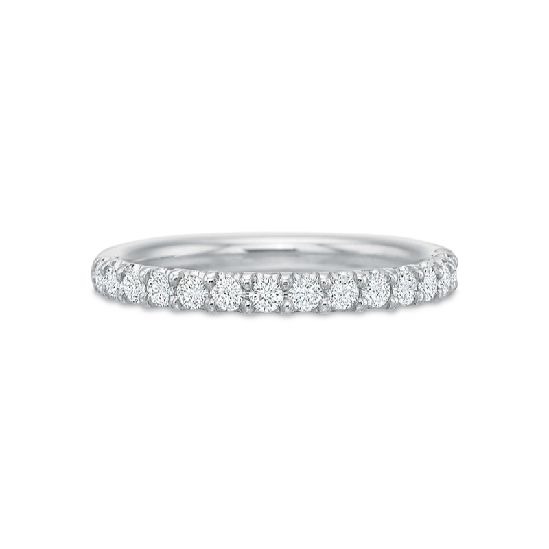 Precision Set Platinum Diamond Halfway Round Band - 627319
