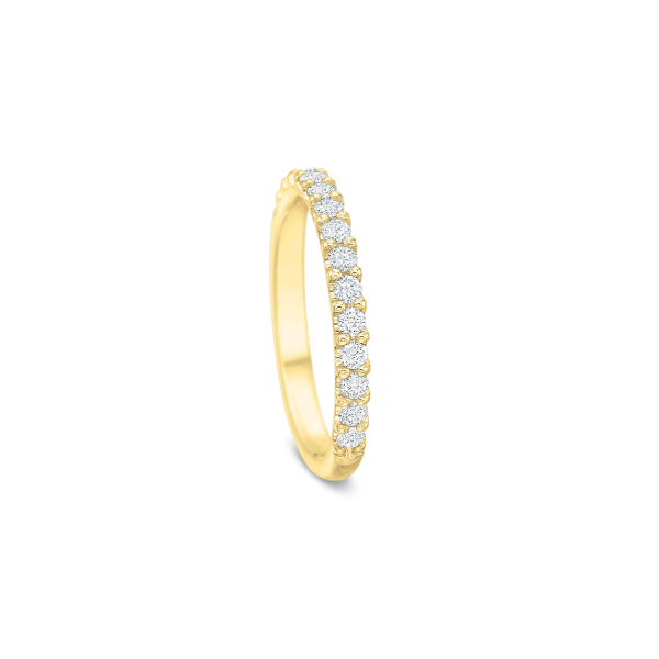 Precision Set 18K Yellow Gold Diamond Band