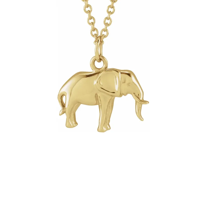 14K Yellow Gold Elephant Charm