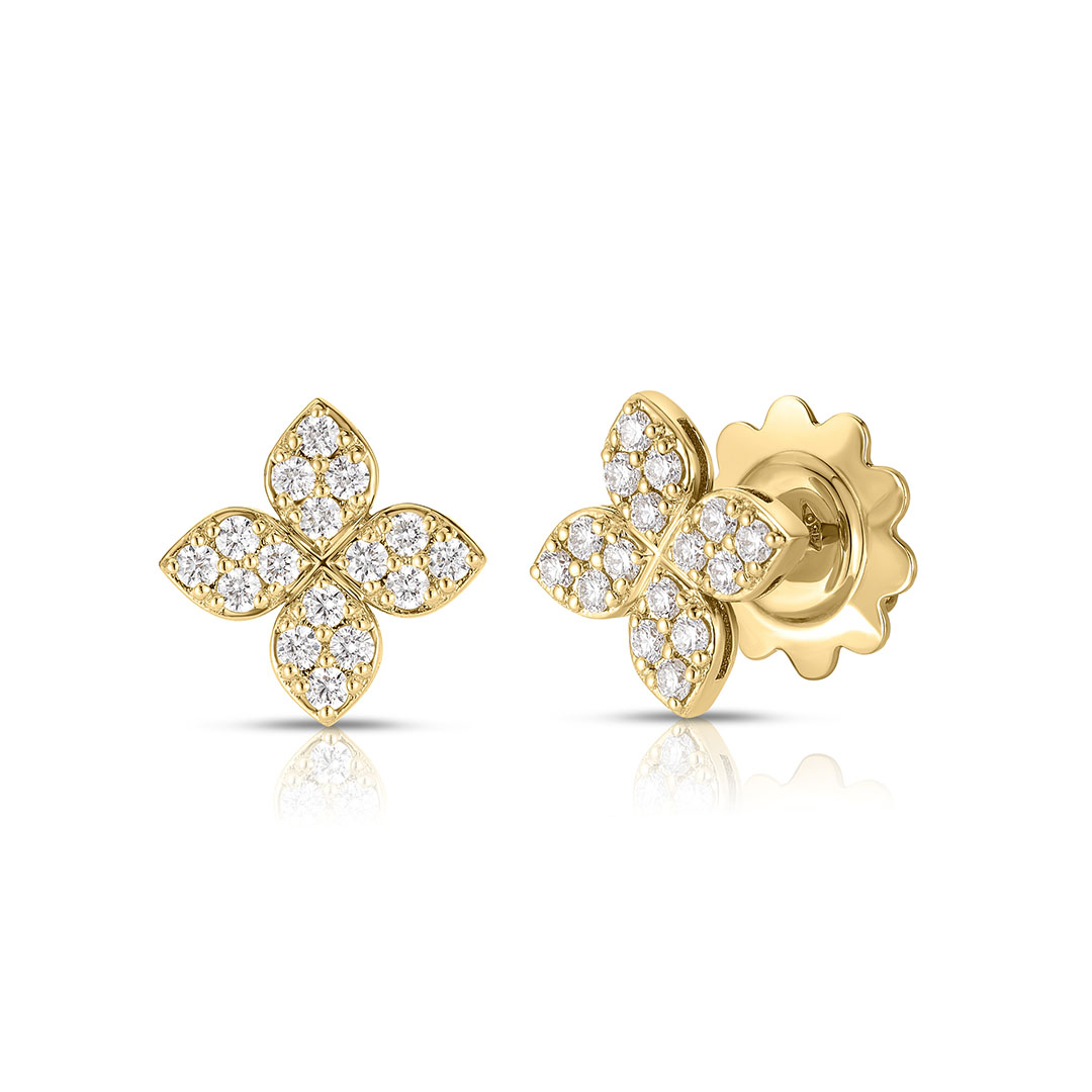 Roberto Coin 18K Yellow Gold Love in Verona Diamond Earrings