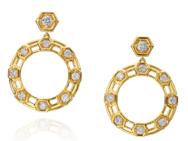 18Y 1.28TW HI SI ROUND DANGLE EARRINGS itemprop=