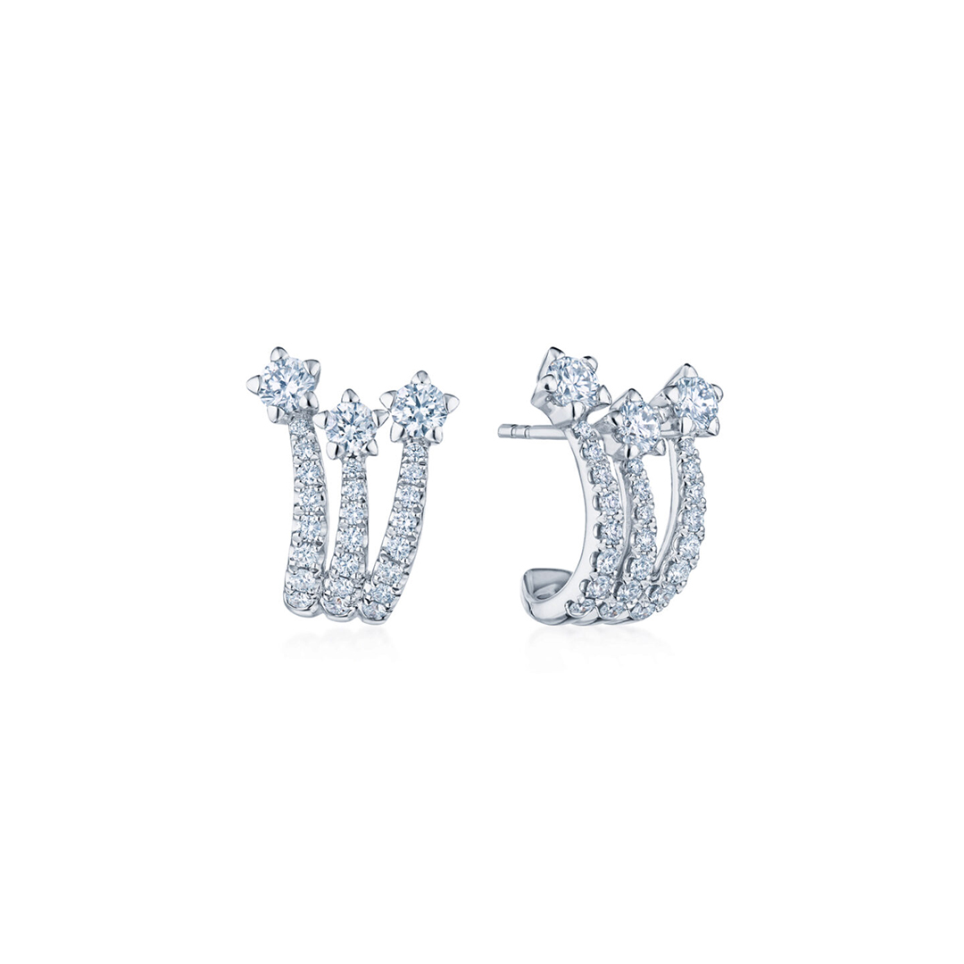 Kwiat 18K White Gold Starry Night Diamond Meteory Earrings