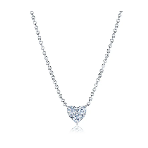 Kwiat 18K White Gold Sunburst Diamond Heart Pendant