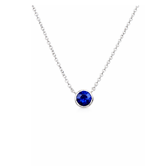 18K White Gold Sapphire Pendant