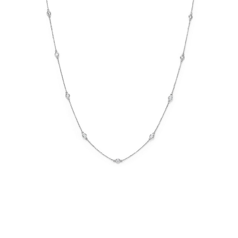 14K White Gold Diamonds by the Yard Necklace