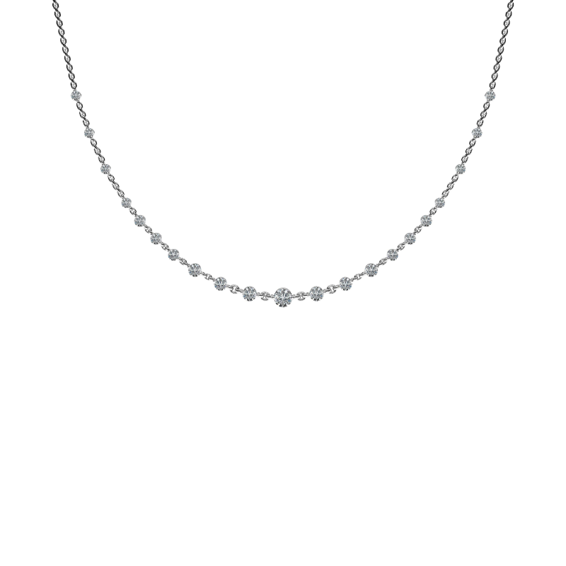 14K White Gold Diamond Necklace