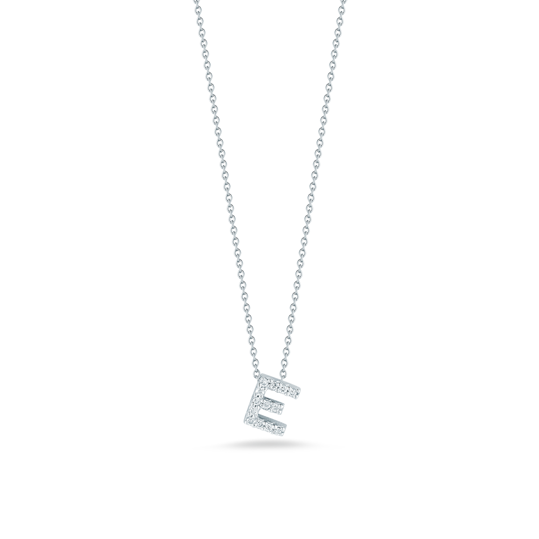Roberto Coin 18K White Gold Tiny Treasures Diamond Love Letter 