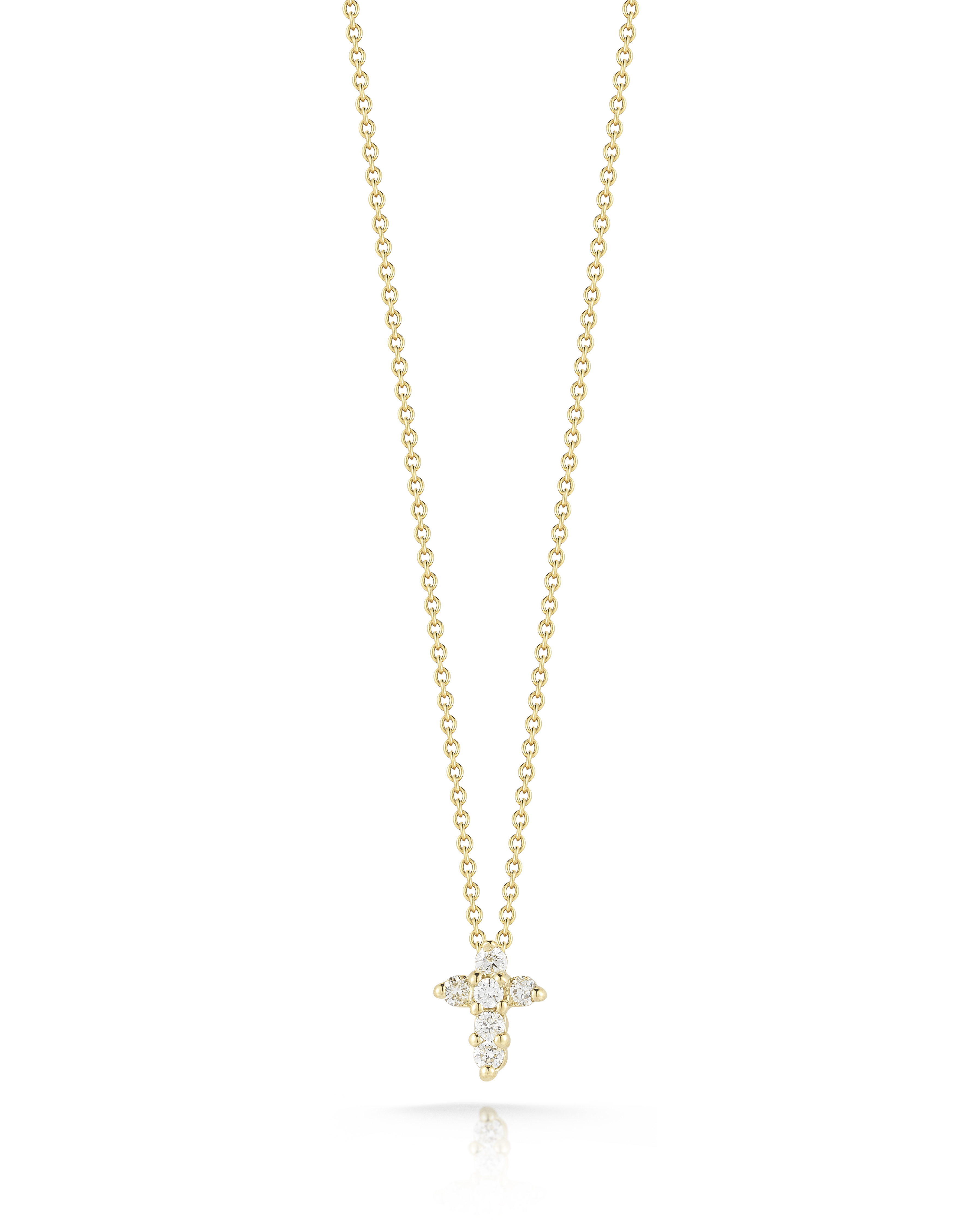 Roberto Coin 18K Yellow Gold Tiny Treasures Diamond Baby Cross Necklace