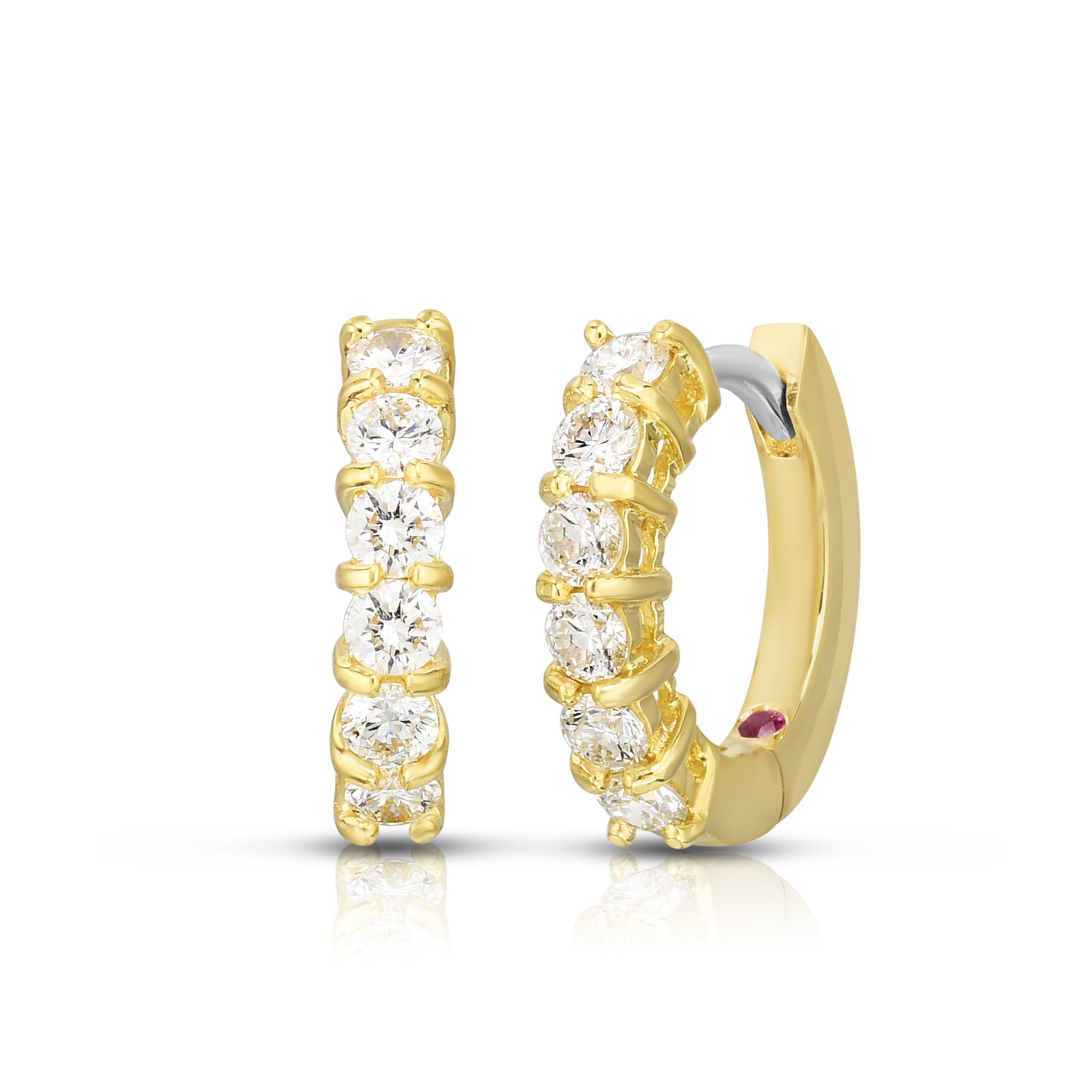 Roberto Coin 18K Yellow Gold Perfect Diamond Hoop Earrings
