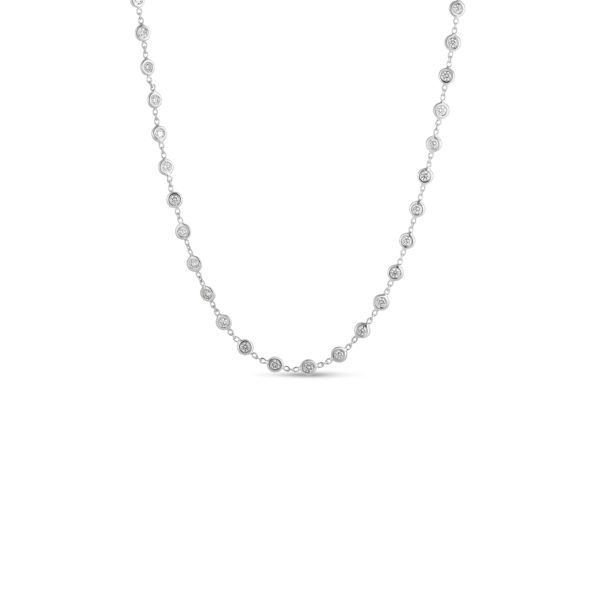 Roberto Coin 18K White Gold Diamond Station Necklace
