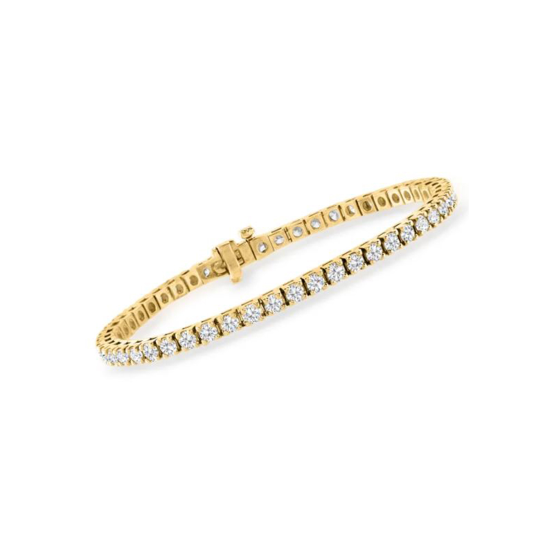 14K Yellow Gold Diamond Tennis Bracelet