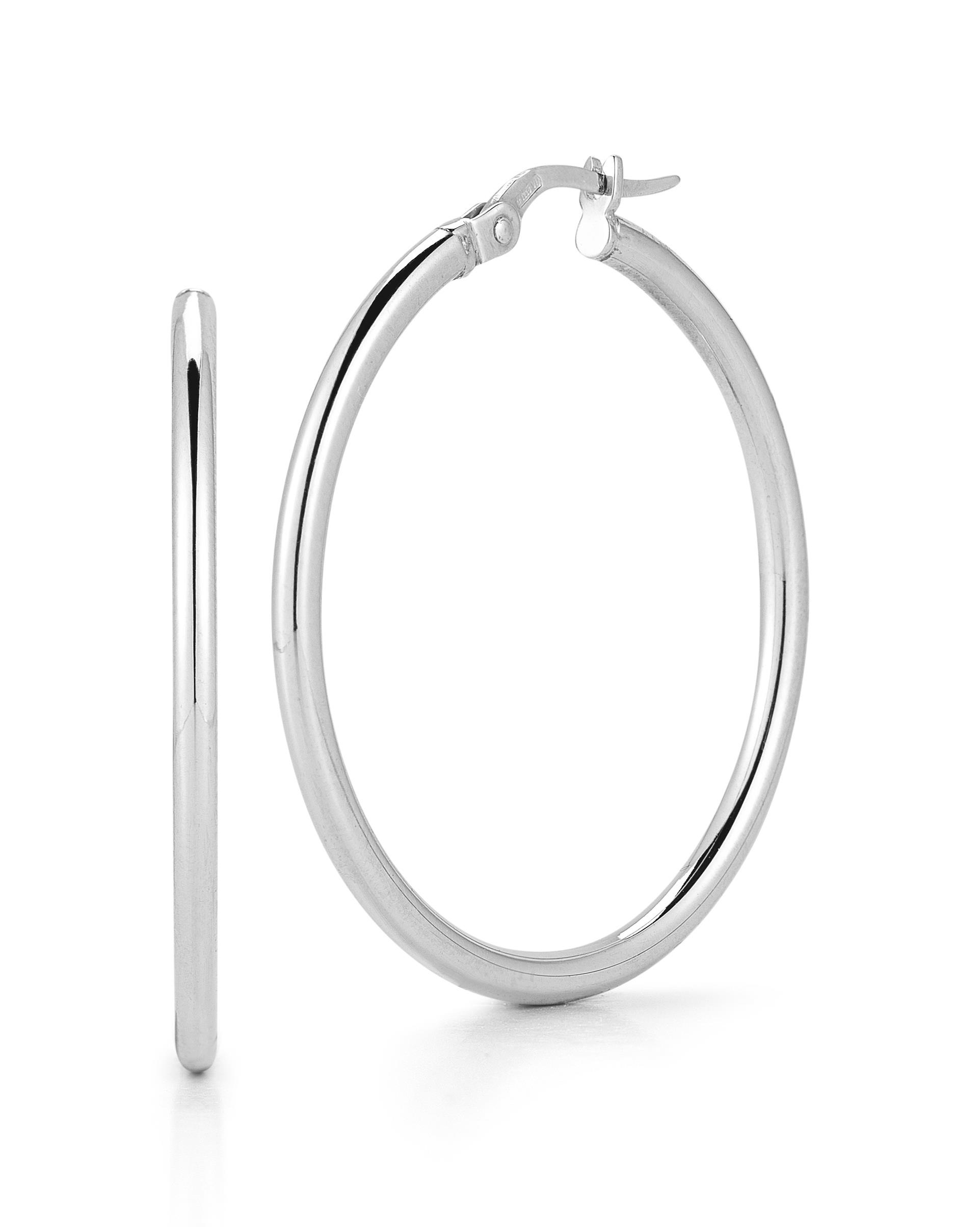 Roberto Coin 18K White Gold Hoop Earrings