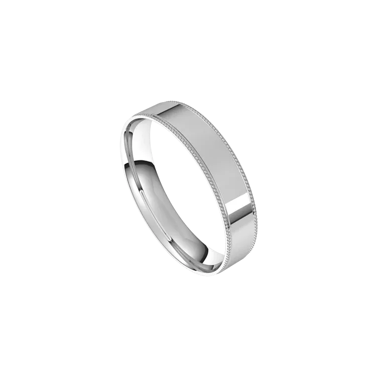 Platinum Milgrain Band