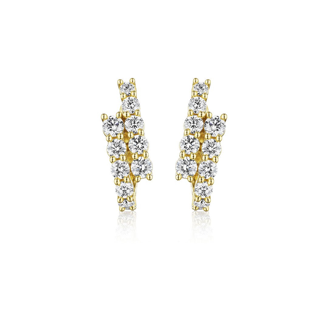 Penny Preville 18K Yellow Gold Diamond Hoop Earrings