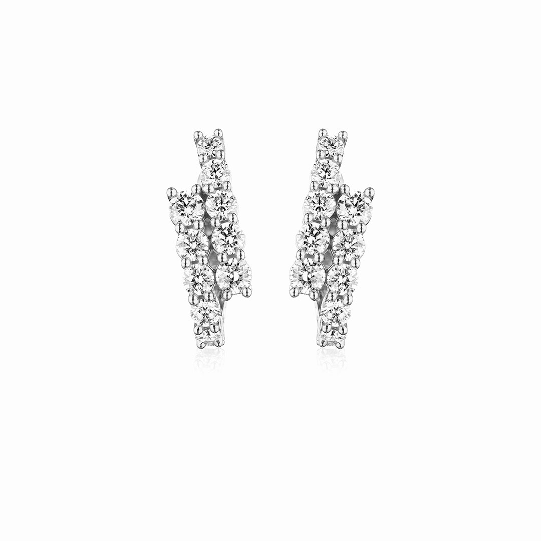 Penny Preville 18K White Gold Diamond Hoop Earrings