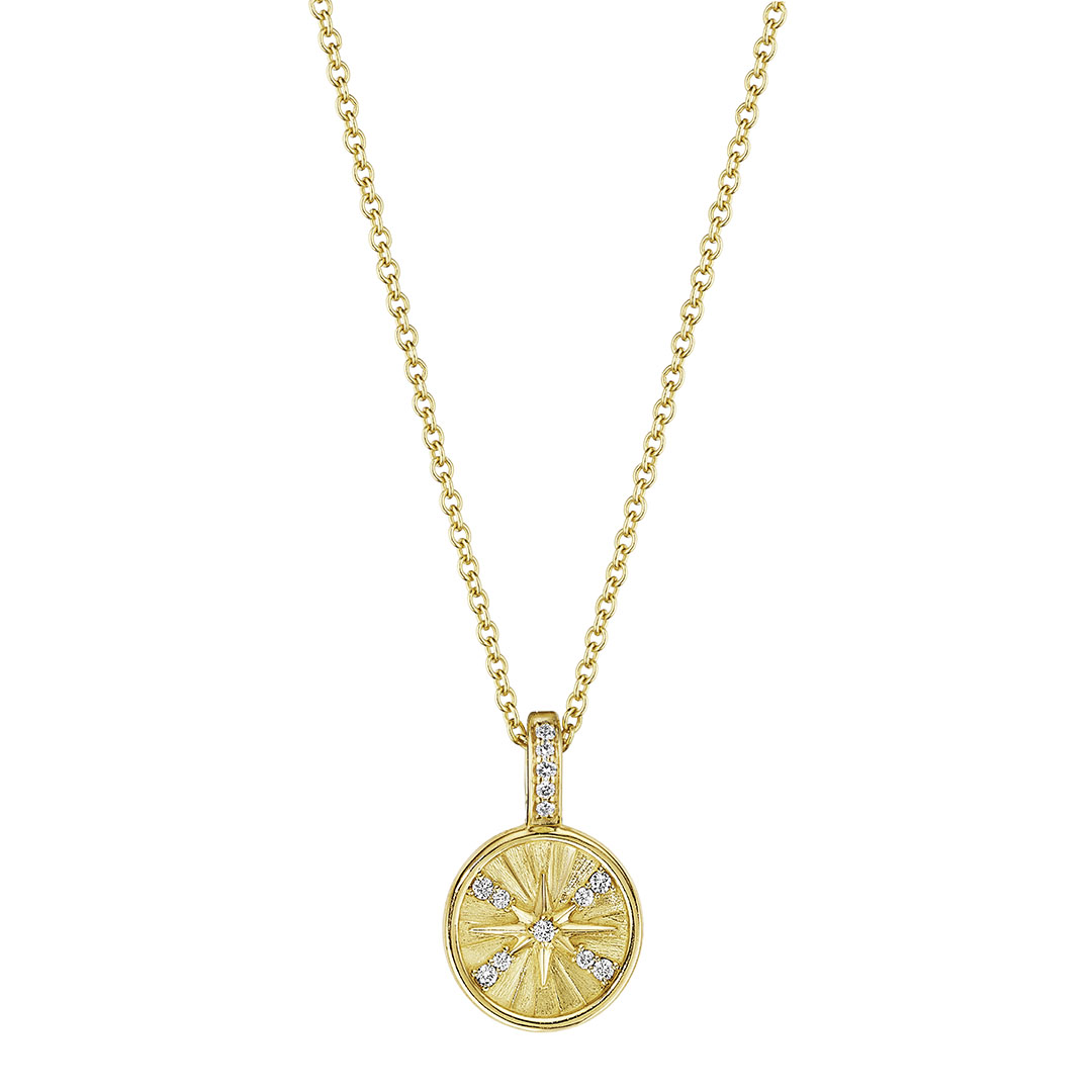 Penny Preville 18K Yellow Gold Diamond Star Medallion Necklace