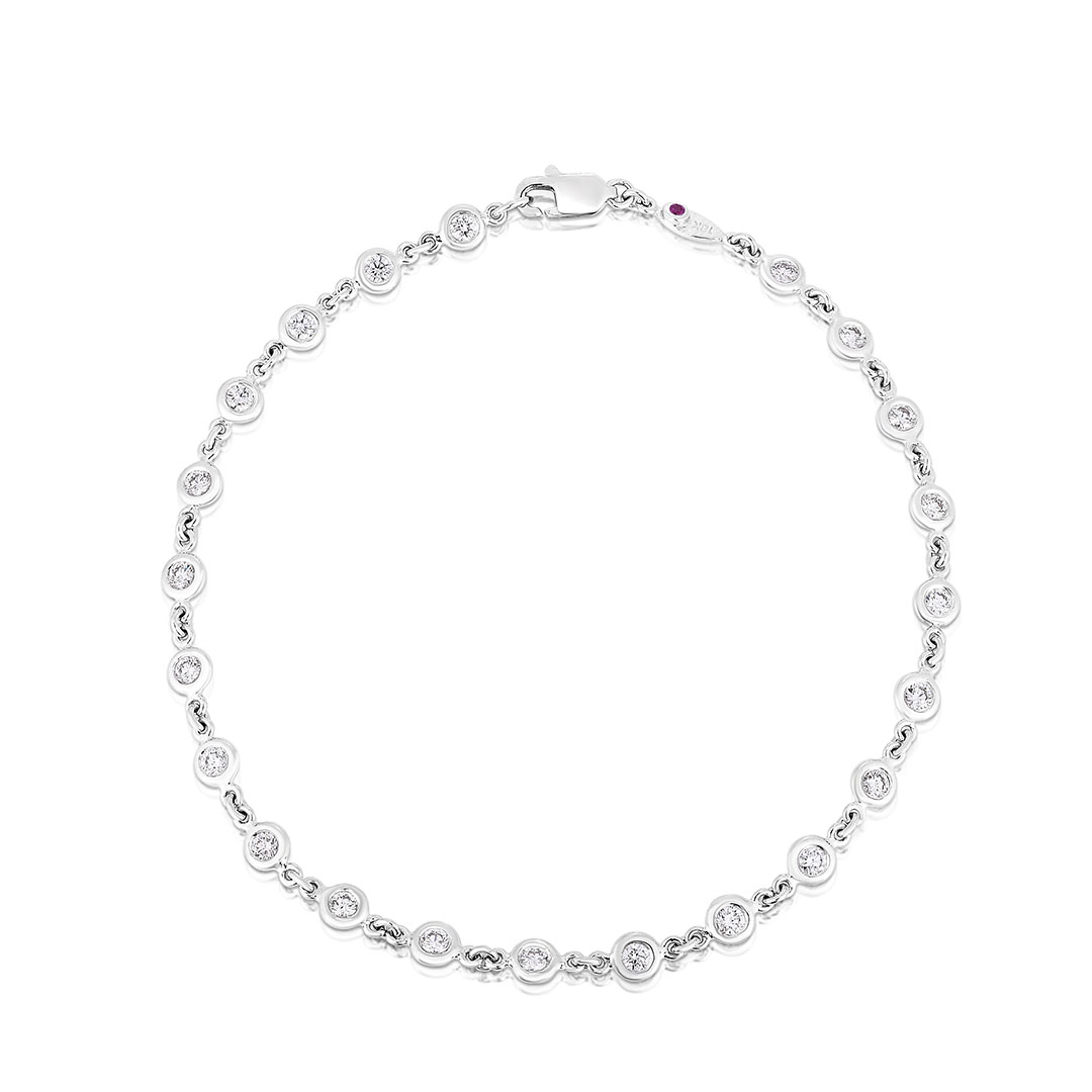Roberto Coin 18K White Gold Diamond Station Bracelet