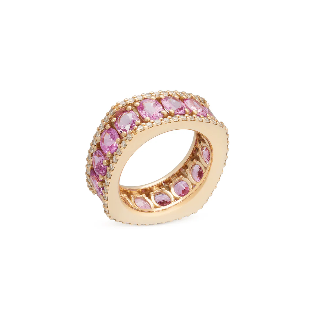 Miseno 18K Rose Gold Procida Pink Sapphire and Diamond Ring - MA480OGDB-ZR