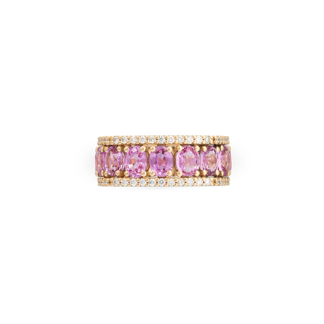 Miseno 18K Rose Gold Procida Pink Sapphire and Diamond Ring