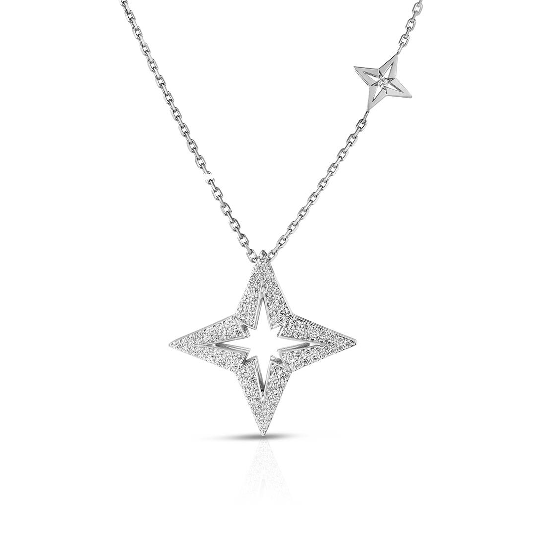 Roberto Coin 18K White Gold Princess Star Diamond Star Pendant Necklace