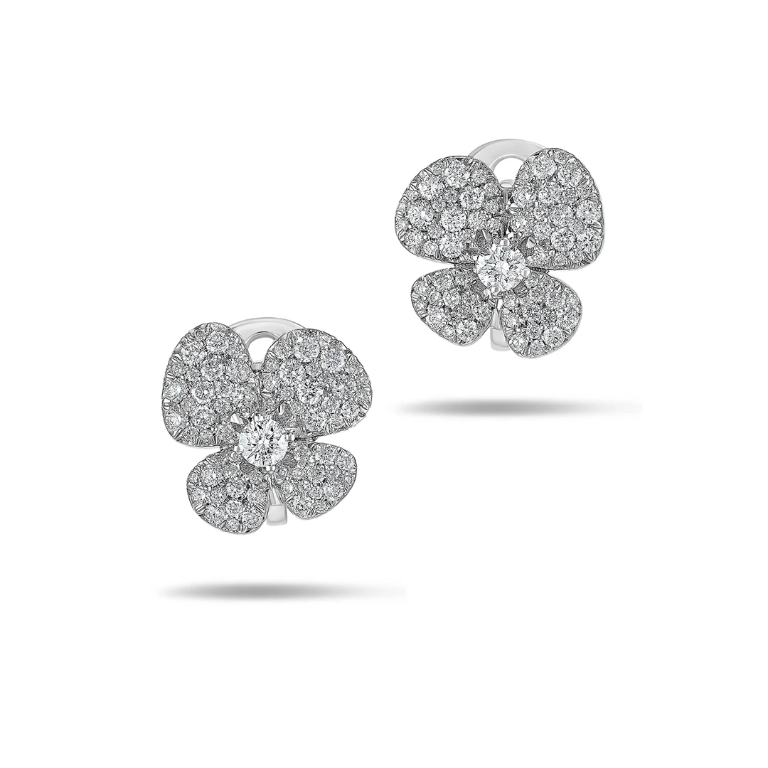 Miseno 18K White Gold Ischia Diamond Stud Earrings