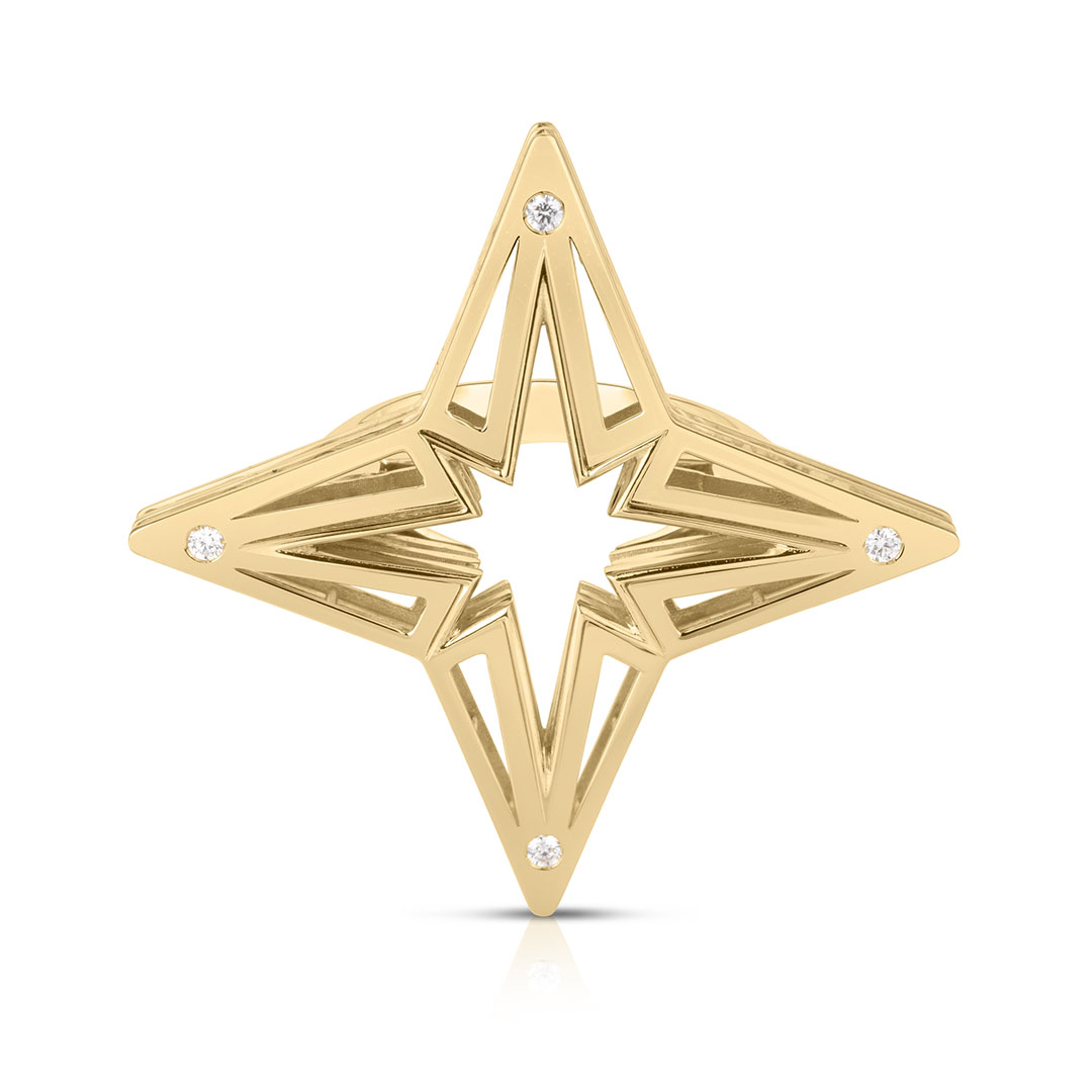 Roberto Coin 18K Yellow Gold Stardust Diamond Star Ring