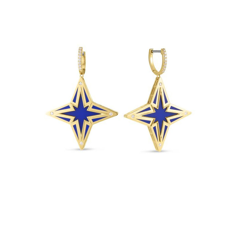 Roberto Coin 18K Yellow Gold Stardust Diamond Star Earrings