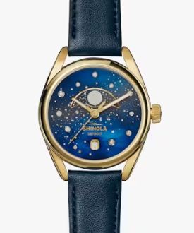 Celestial Derby Watch, 38mm Navy Leather Strap - S0120291089