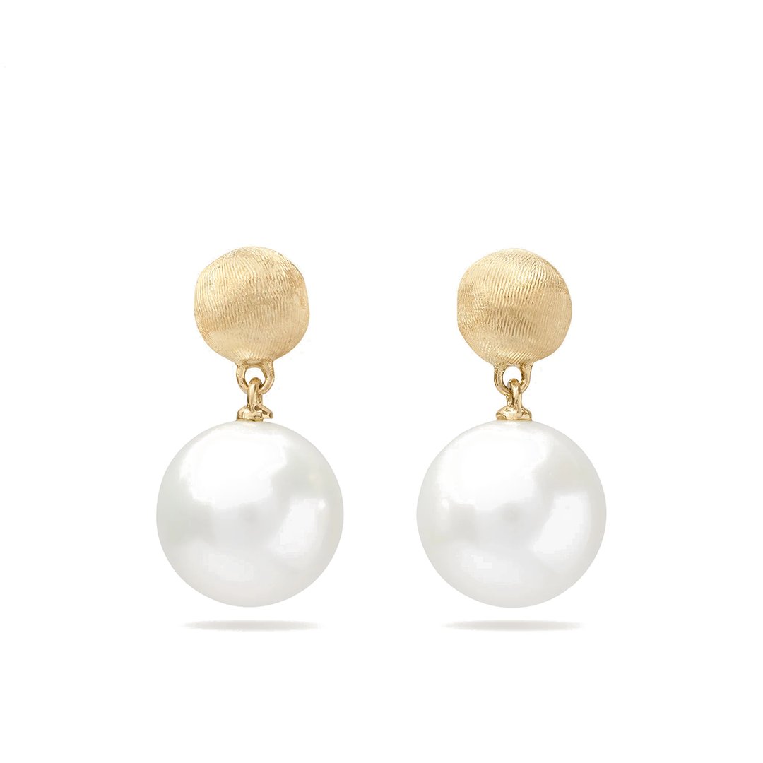 Marco Bicego 18K Yellow Gold Africa Pearl Drop Earrings