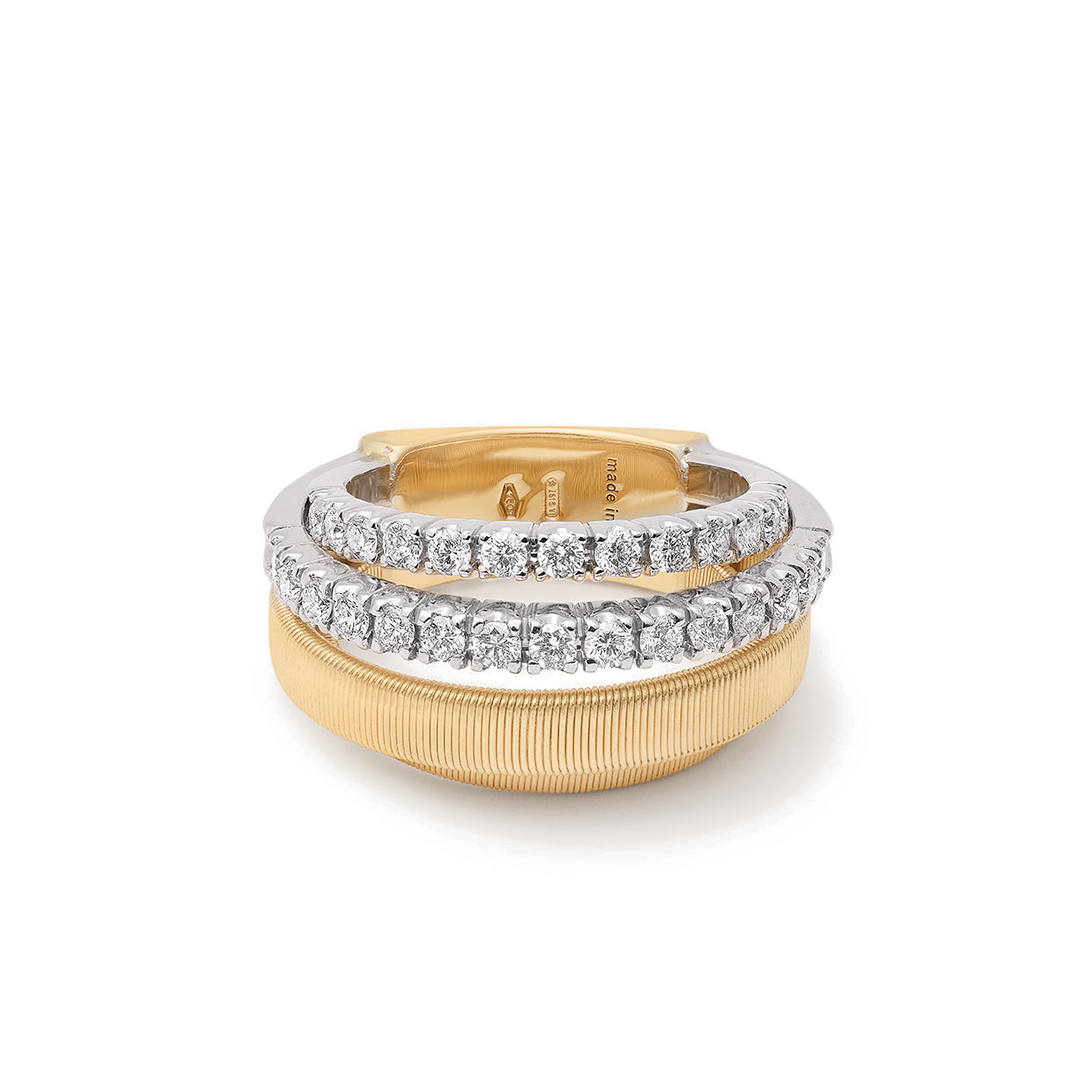 Marco Bicego 18K Yellow Gold and Diamond Masai Four Strand Coil Ring