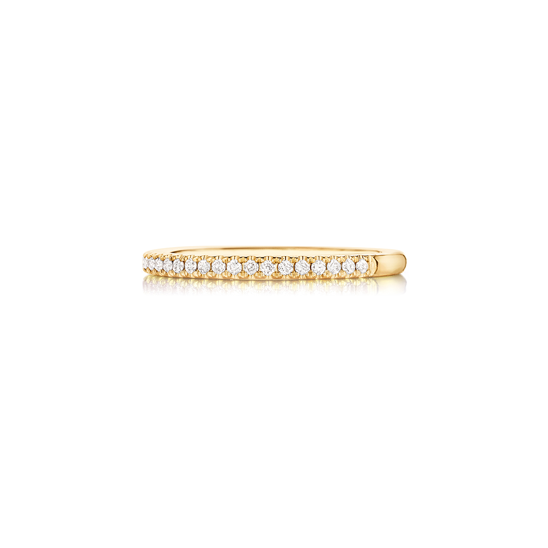 Henri Daussi 18K Yellow Gold Diamond Band