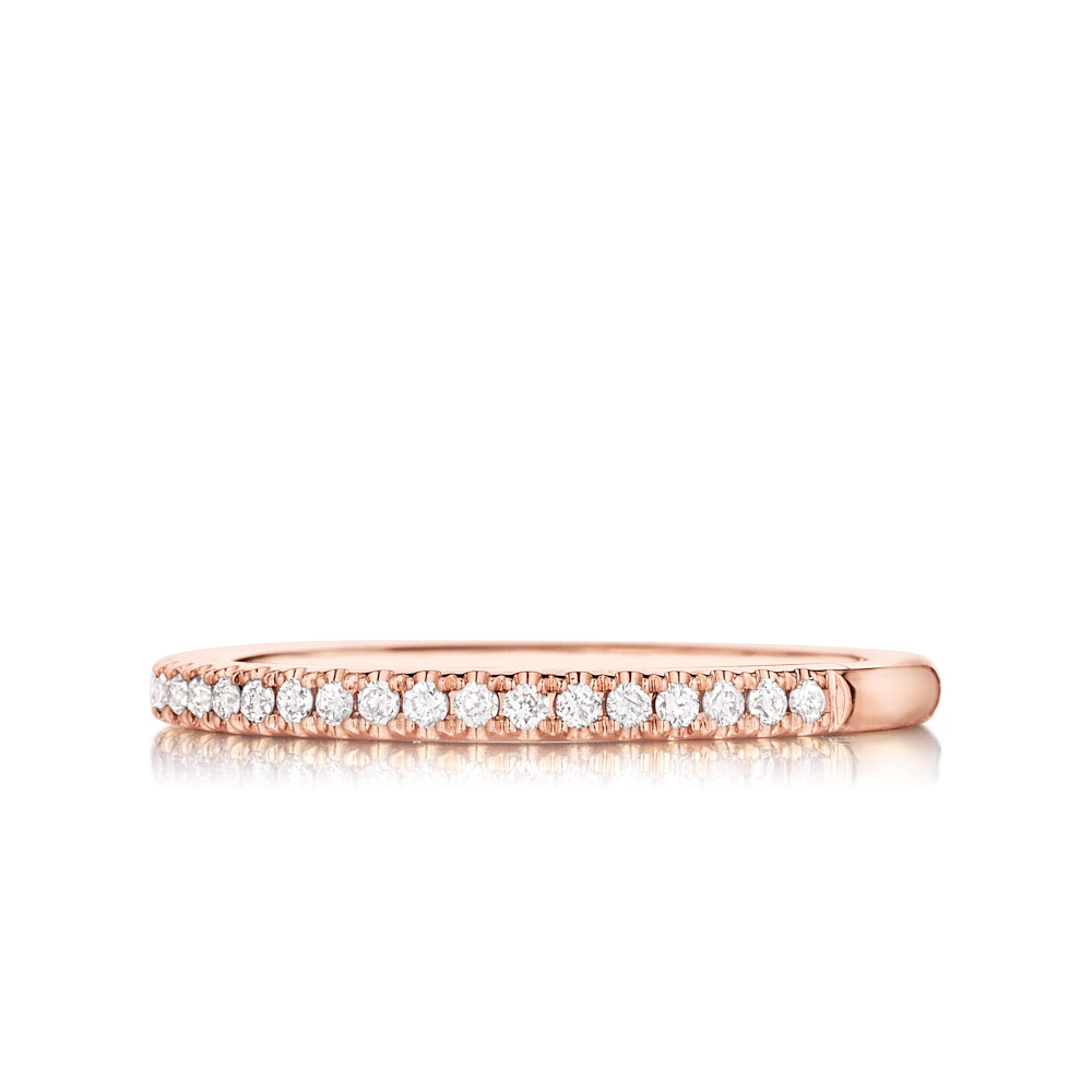 Henri Daussi 18K Rose Gold Diamond Band