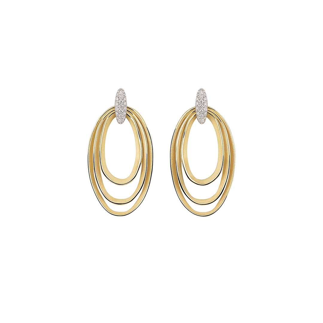 Anna Maria Cammilli 18K Yellow Sunrise Gold Dune Chic Diamond Earrings - GOR3674PAVU