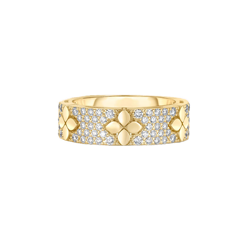 Roberto Coin 18K Yellow Gold Love in Verona Diamond Flower Station Band