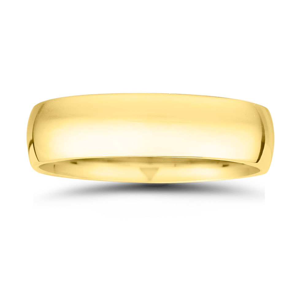 18K Yellow Gold High Dome Wedding Band
