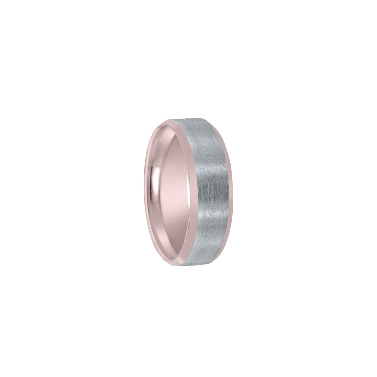 18K Rose Gold and Platinum 7mm Band