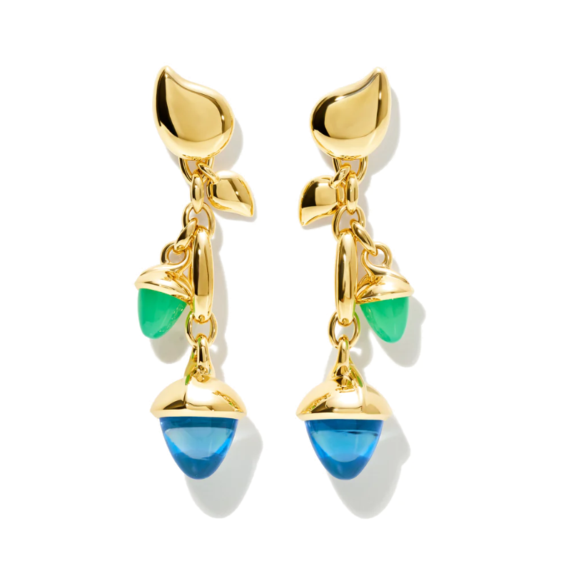 Tamara Comolli 18K Yellow Gold Mikado Topaz and Chrysoprase Dangle Earrings - E-M-D-2-LAG-YG