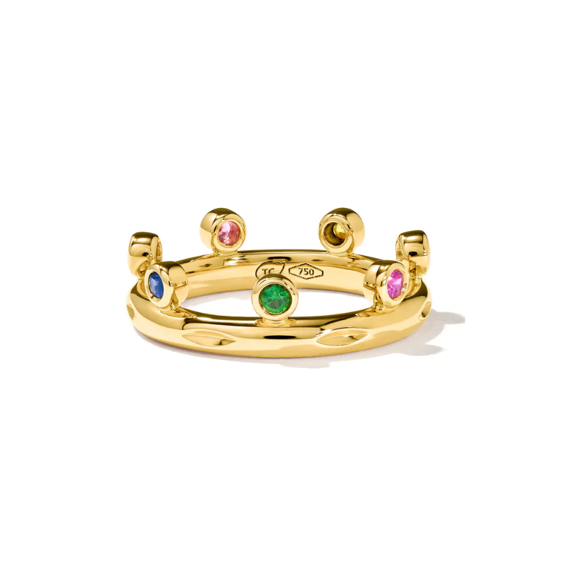 Tamara Comolli 18K Yellow Gold Gypsy Sapphire Crown Drop Ring