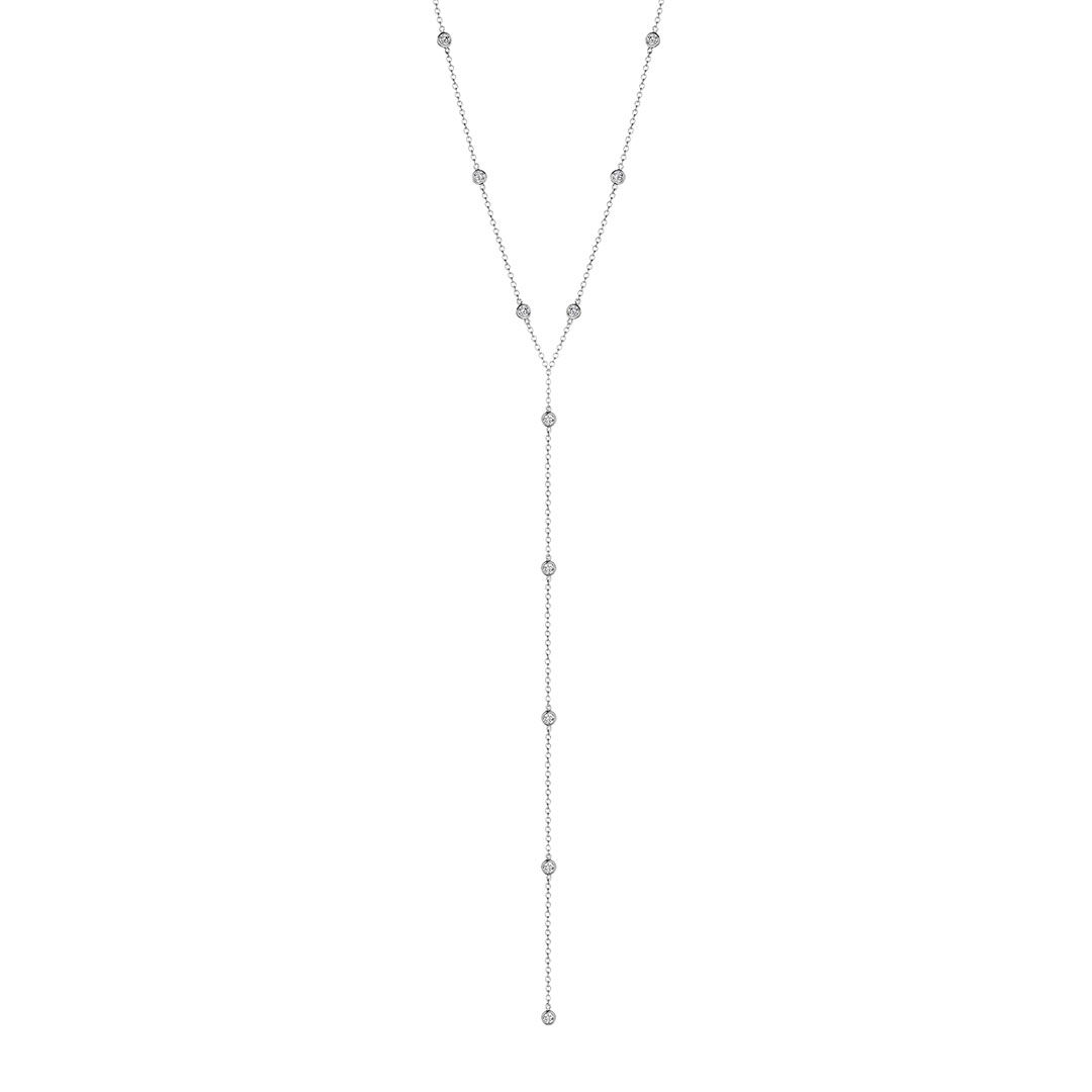 Penny Preville 18K White Gold Diamond Y Necklace