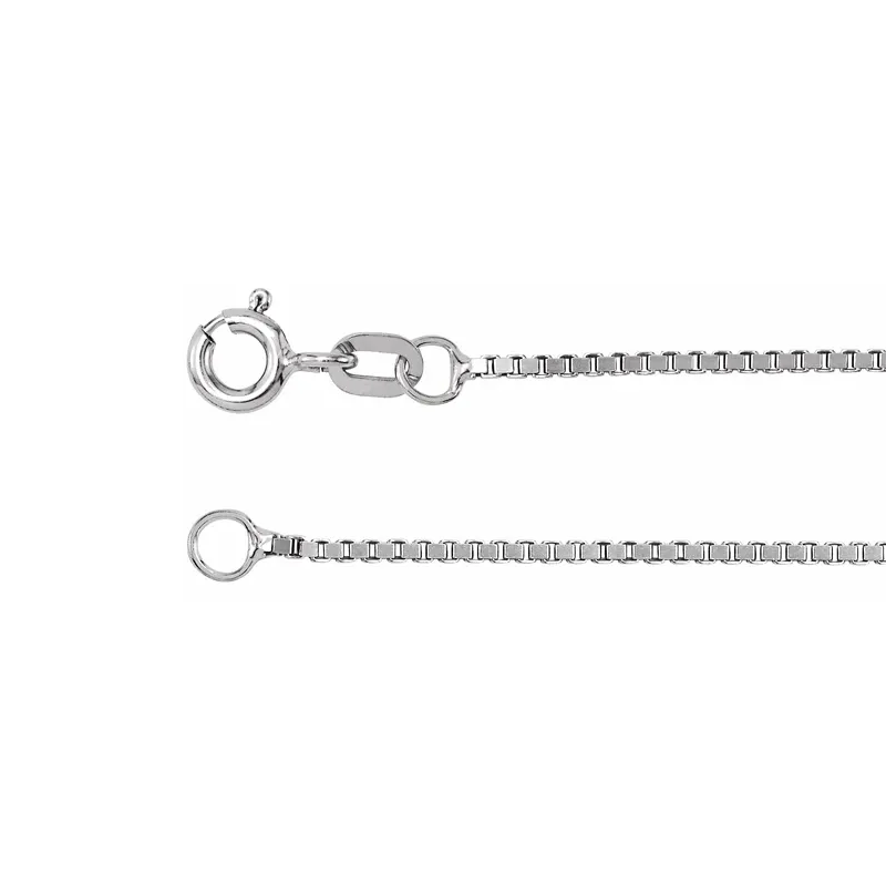 14K White Gold Box Chain