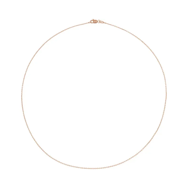 18K Rose Gold Diamond Cut Cable Chain itemprop=