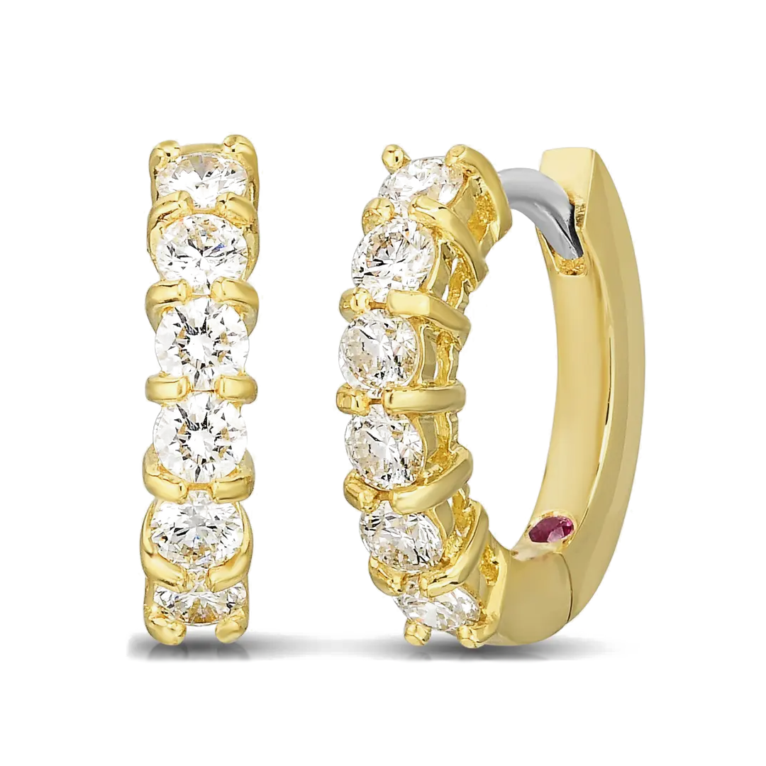 Roberto Coin 18K Yellow Gold Perfect Diamond Hoop Earrings