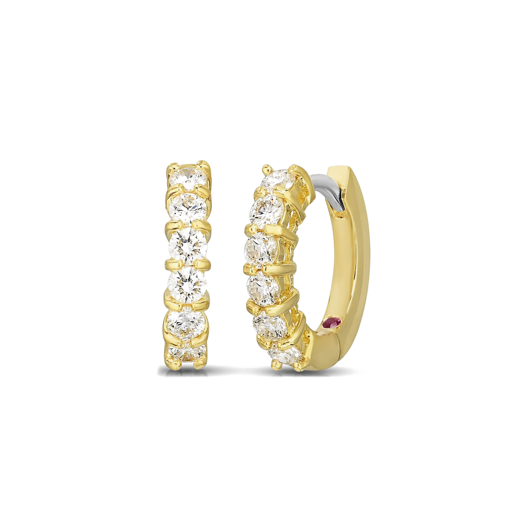 Roberto Coin 18K Yellow Gold Perfect Diamond Hoop Earrings