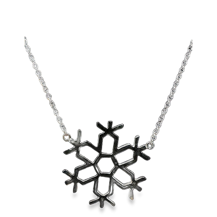 18K White Gold Snowflake Necklace