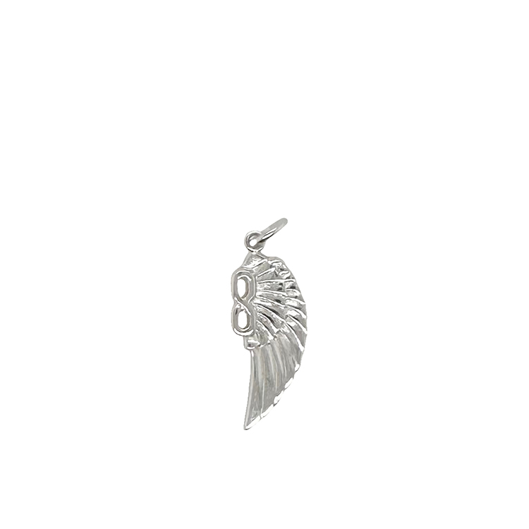 18K White Gold Angel Wing Pendant