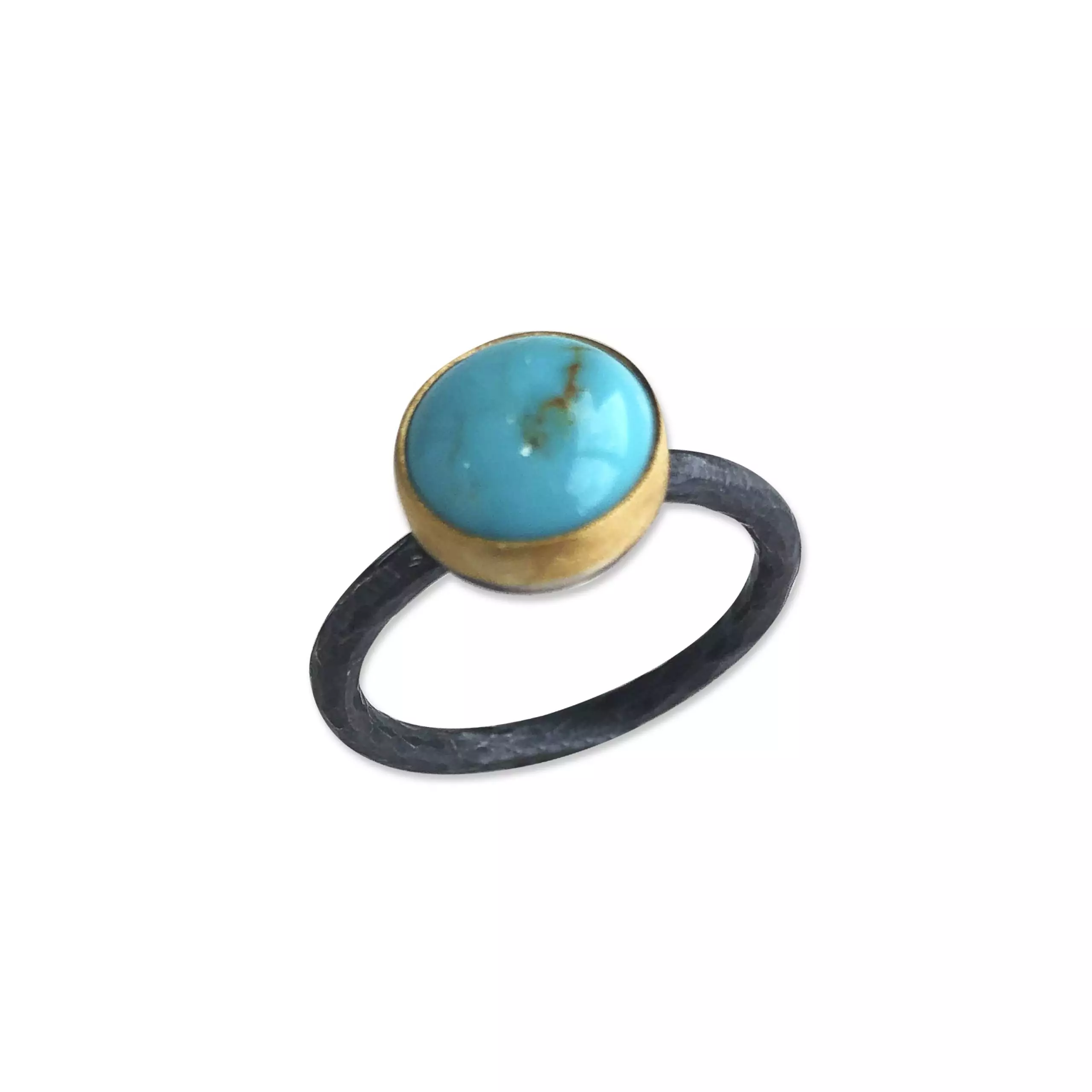 Lika Behar Sterling Silver and 24K Yellow Gold Turquoise Therapy Ring - 6453
