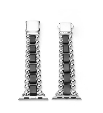 LAGOS Stainless Steel and Matte Black Ceramic Smart Caviar Watch Bracelet