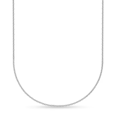 18K White Gold Cable Link Chain