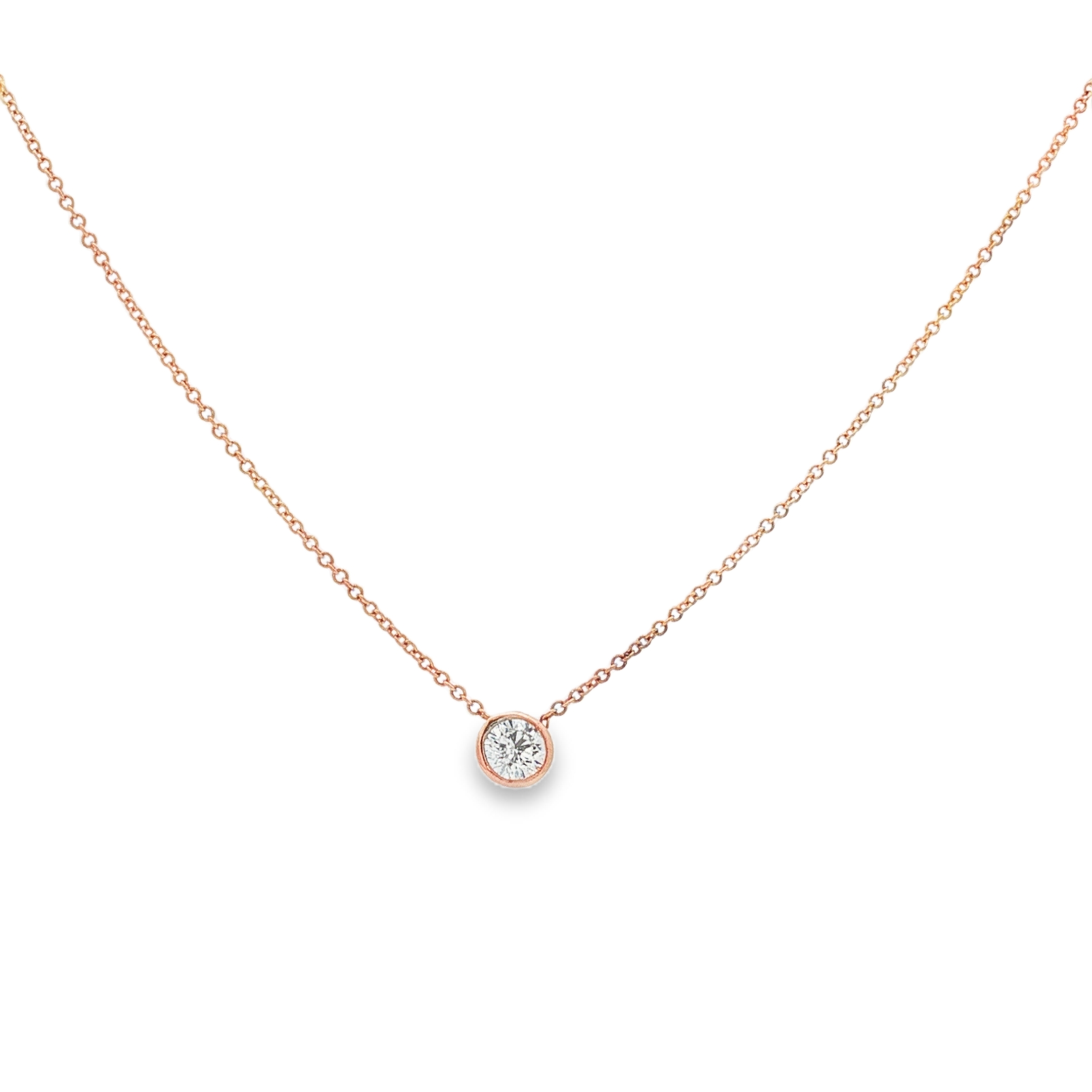 18K Rose Gold Diamond Necklace